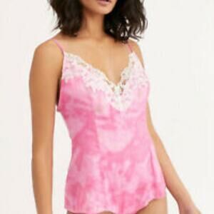 NWOT Free People Luella Pink Camo Bodysuit XS